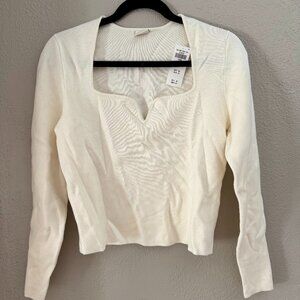 Abercrombie Sweetheart Slim Sweater Top / White, L